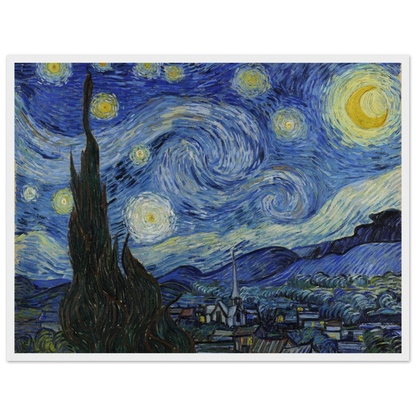 Modern home art print of The Starry Night (1889), bringing Van Gogh’s iconic sky and vibrant brushwork into contemporary spaces.
