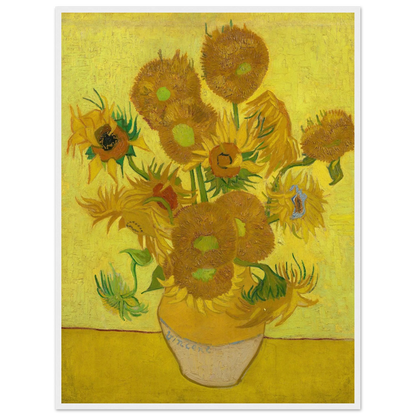 Fine-art reproduction of Sunflowers by Vincent van Gogh, a Post-Impressionist icon painted for Gauguin’s room in Arles.