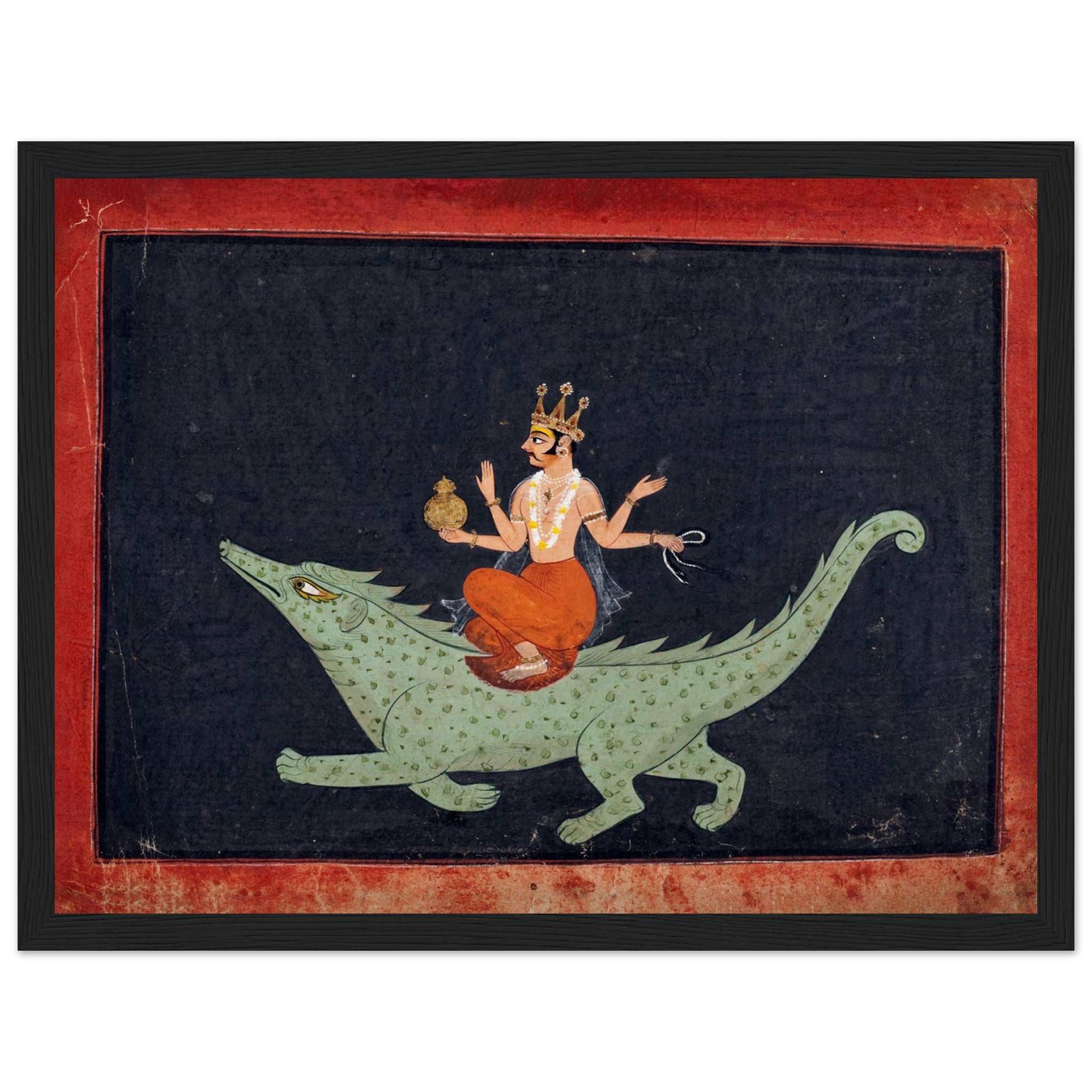 Divine Varuna poster featuring the Hindu God of water, oceans, and cosmic order in intricate traditional artwork.