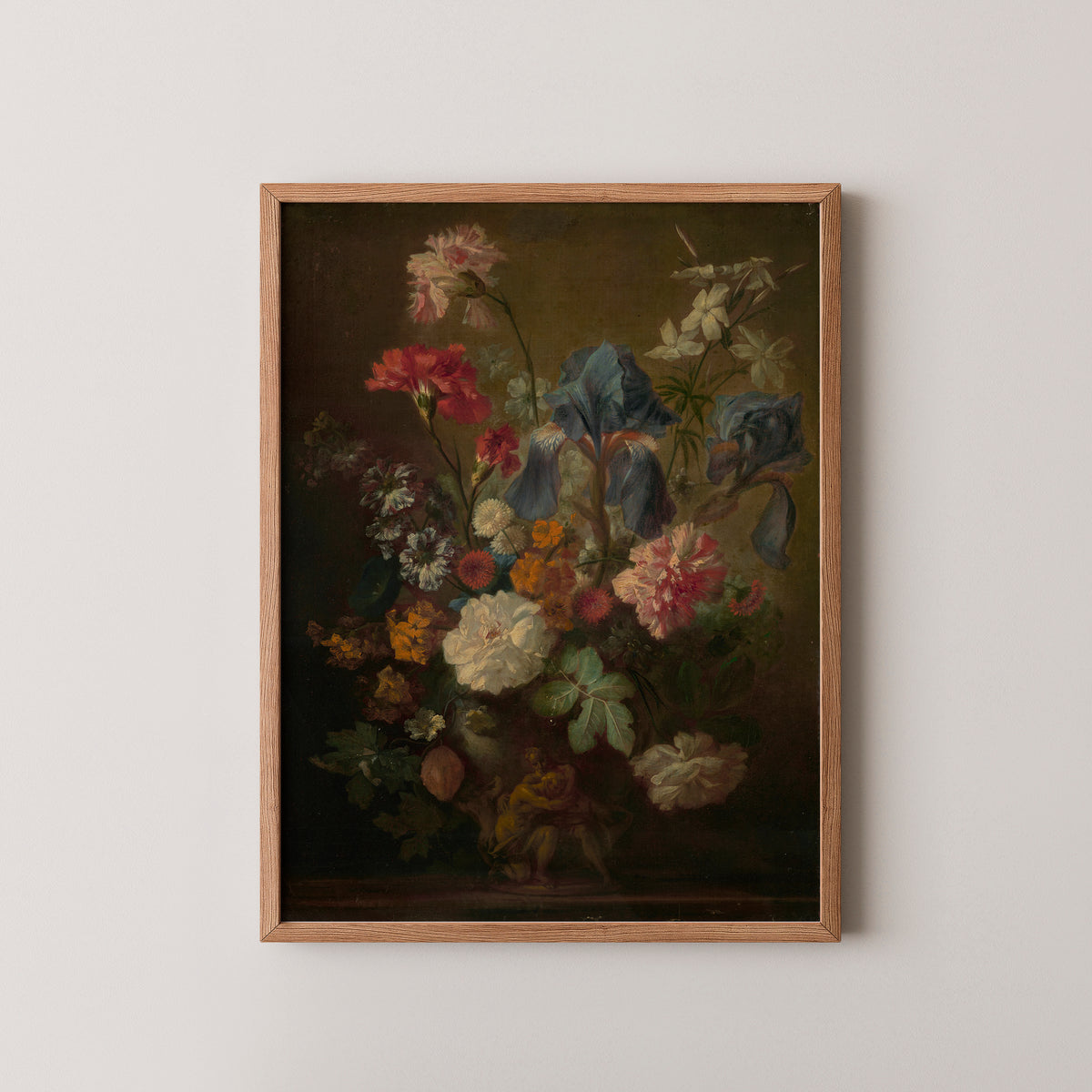 Vase of Flowers (78.PA.67) by Follower of Jan van Huysum, art print in a natural wood frame