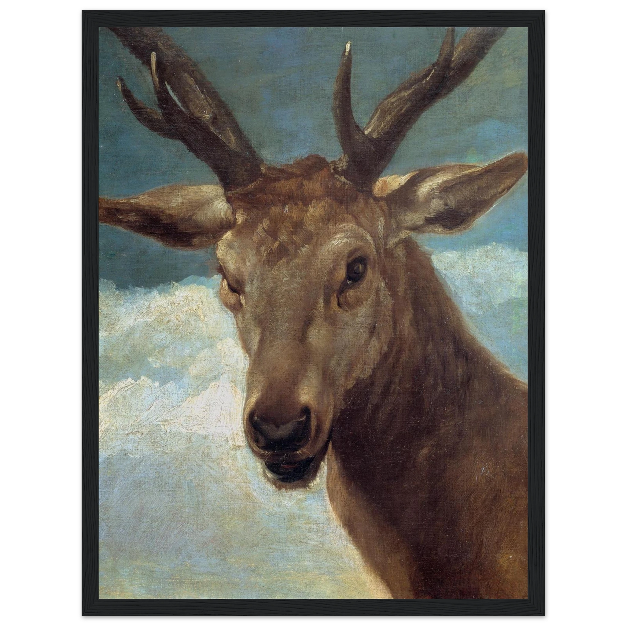 Bring home a piece of Spanish Baroque mastery with this elegant poster reproduction of "Cabeza de Venado" by Diego Velázquez. Known for his striking realism and refined brushwork, Velázquez captures the tranquil nobility of a deer’s head in this intimate and powerful study. Ideal for lovers of classical art, animal studies, and 17th-century Spanish painting, this print is perfect for galleries, libraries, or any sophisticated interior. Whether you're a fan of Velázquez, Baroque portraiture, or naturalistic 