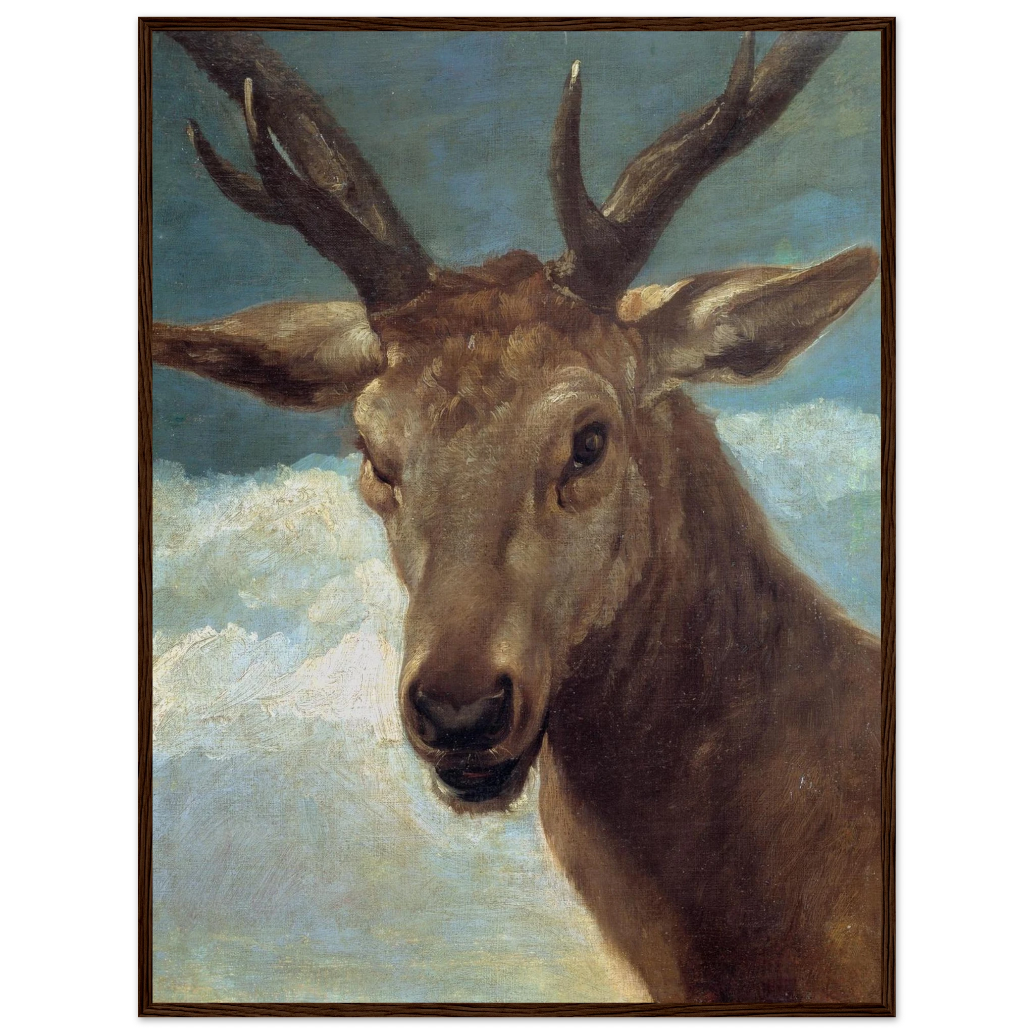 Spanish Baroque art poster of Diego Velázquez’s Cabeza de Venado, ideal wall art for classical interiors and fine art collectors.