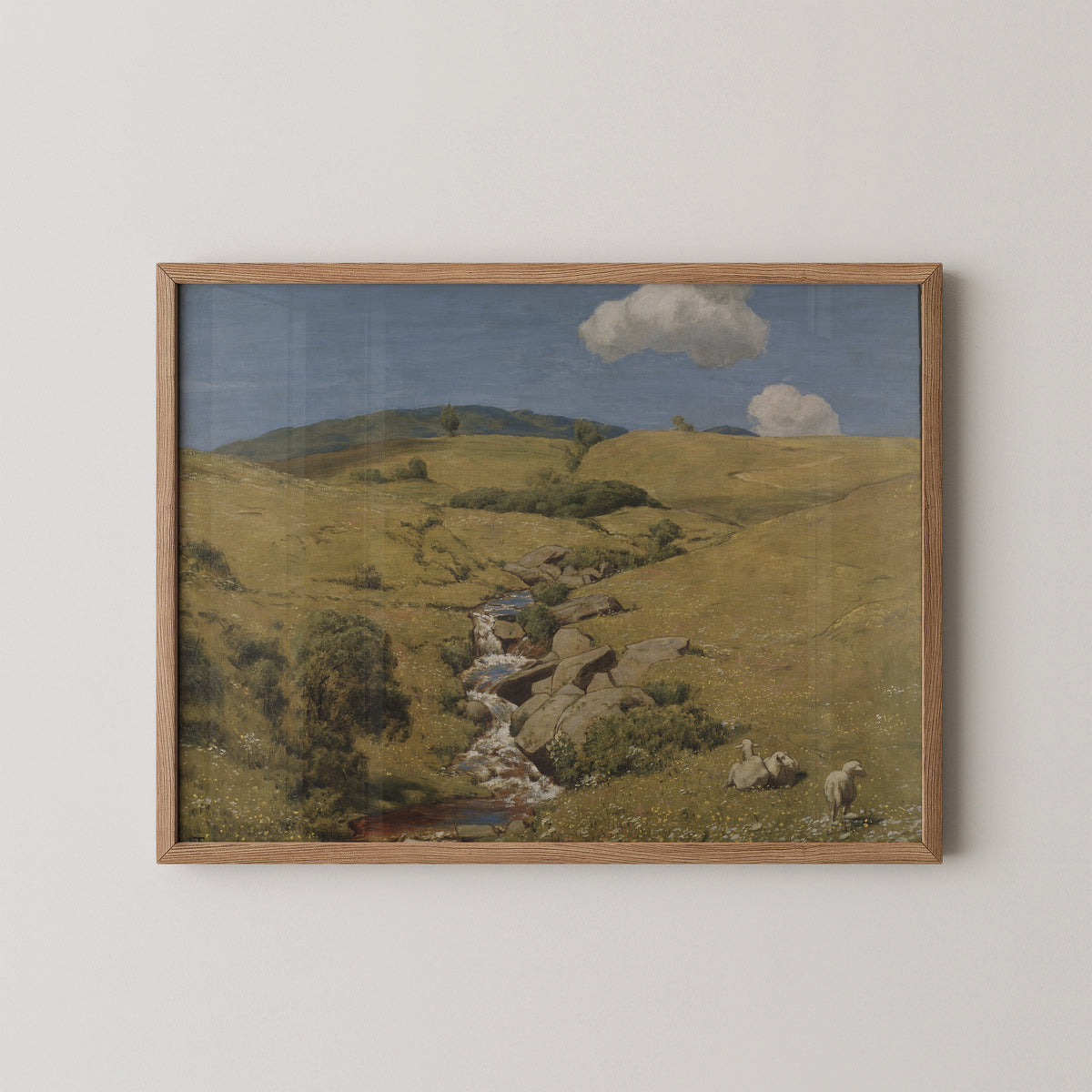 View from the Black Forest by Hans Thoma, art print in a natural wood frame
