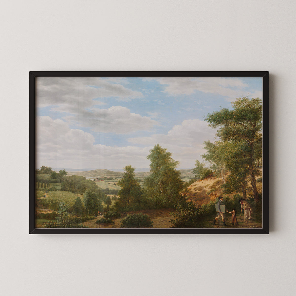 View of the Plain of Montmorency near Saint-Leu-la-Forêt by Pieter Rudolph Kleijn, art print in a black frame
