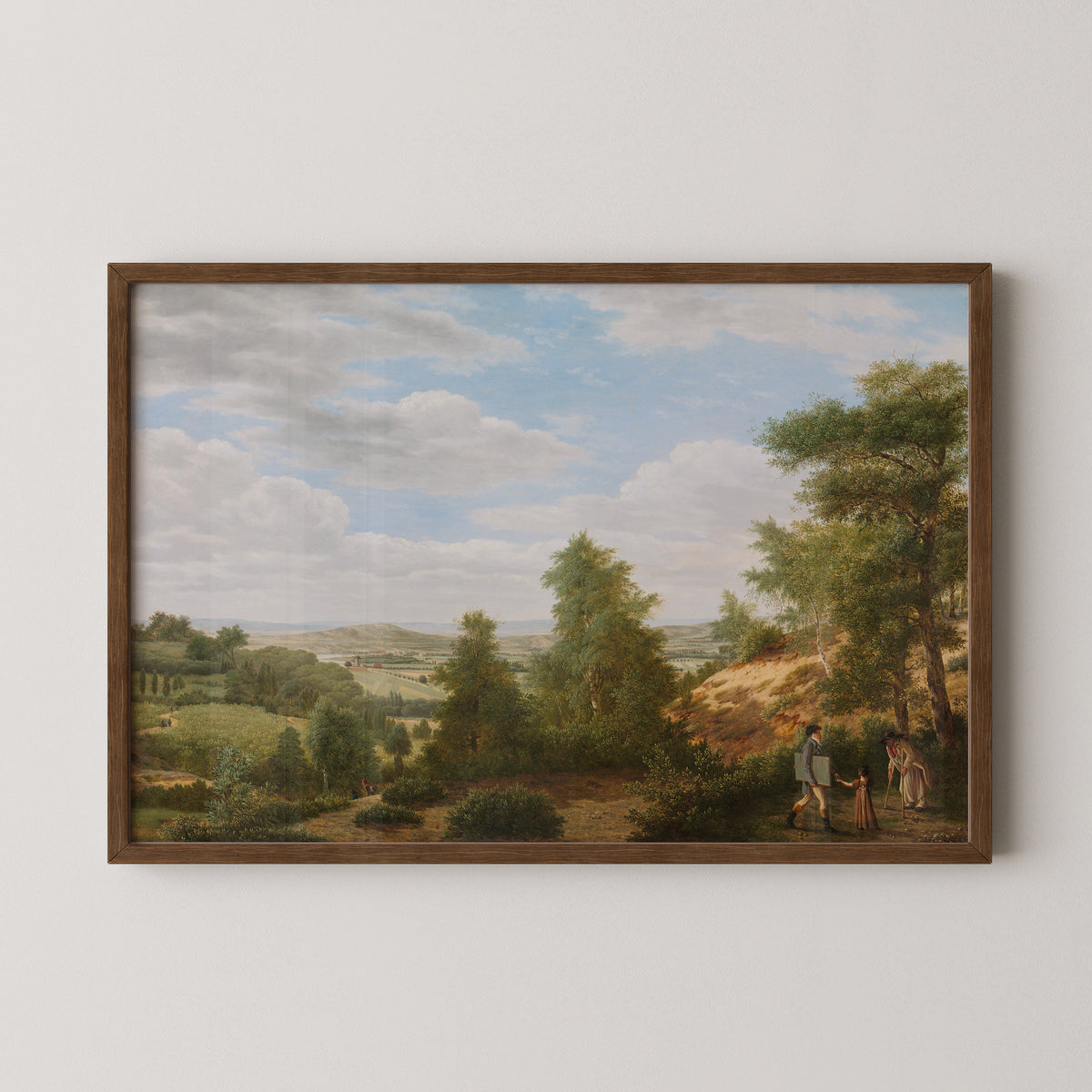 View of the Plain of Montmorency near Saint-Leu-la-Forêt by Pieter Rudolph Kleijn, art print in a dark wood frame