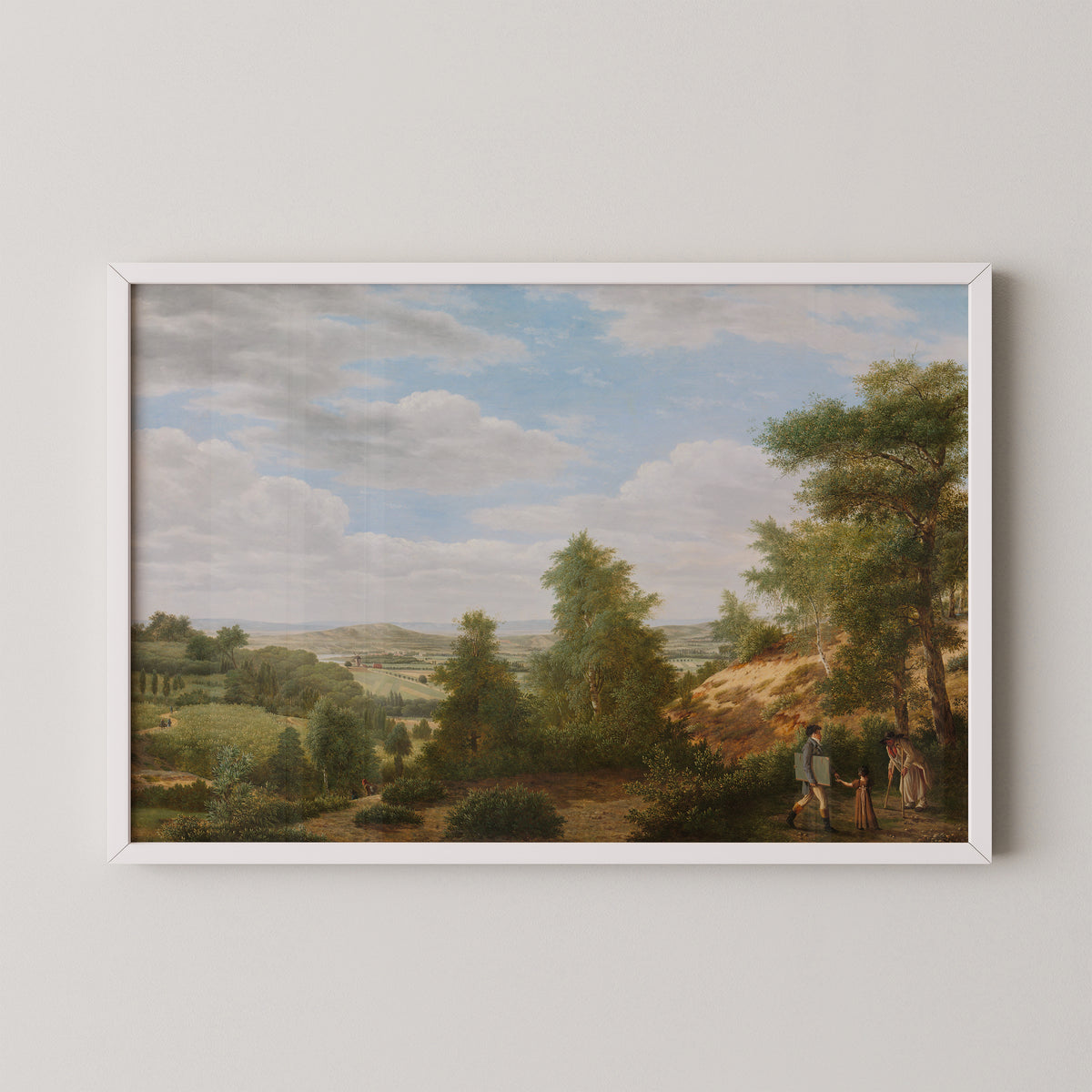 View of the Plain of Montmorency near Saint-Leu-la-Forêt by Pieter Rudolph Kleijn, art print in a white frame