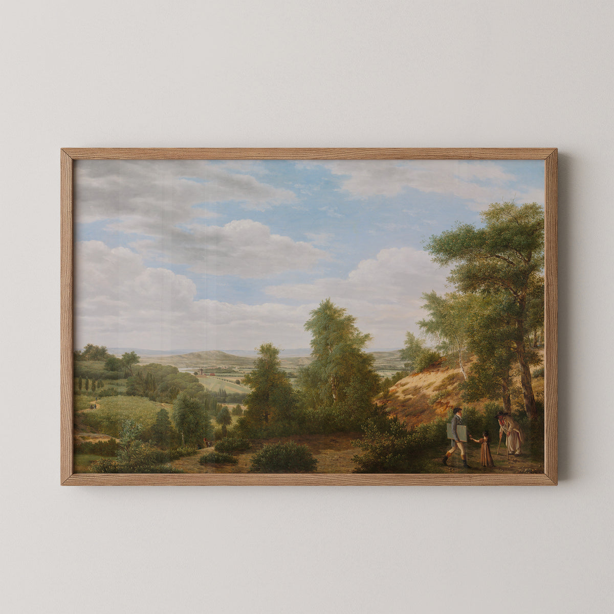 View of the Plain of Montmorency near Saint-Leu-la-Forêt by Pieter Rudolph Kleijn, art print in a natural wood frame