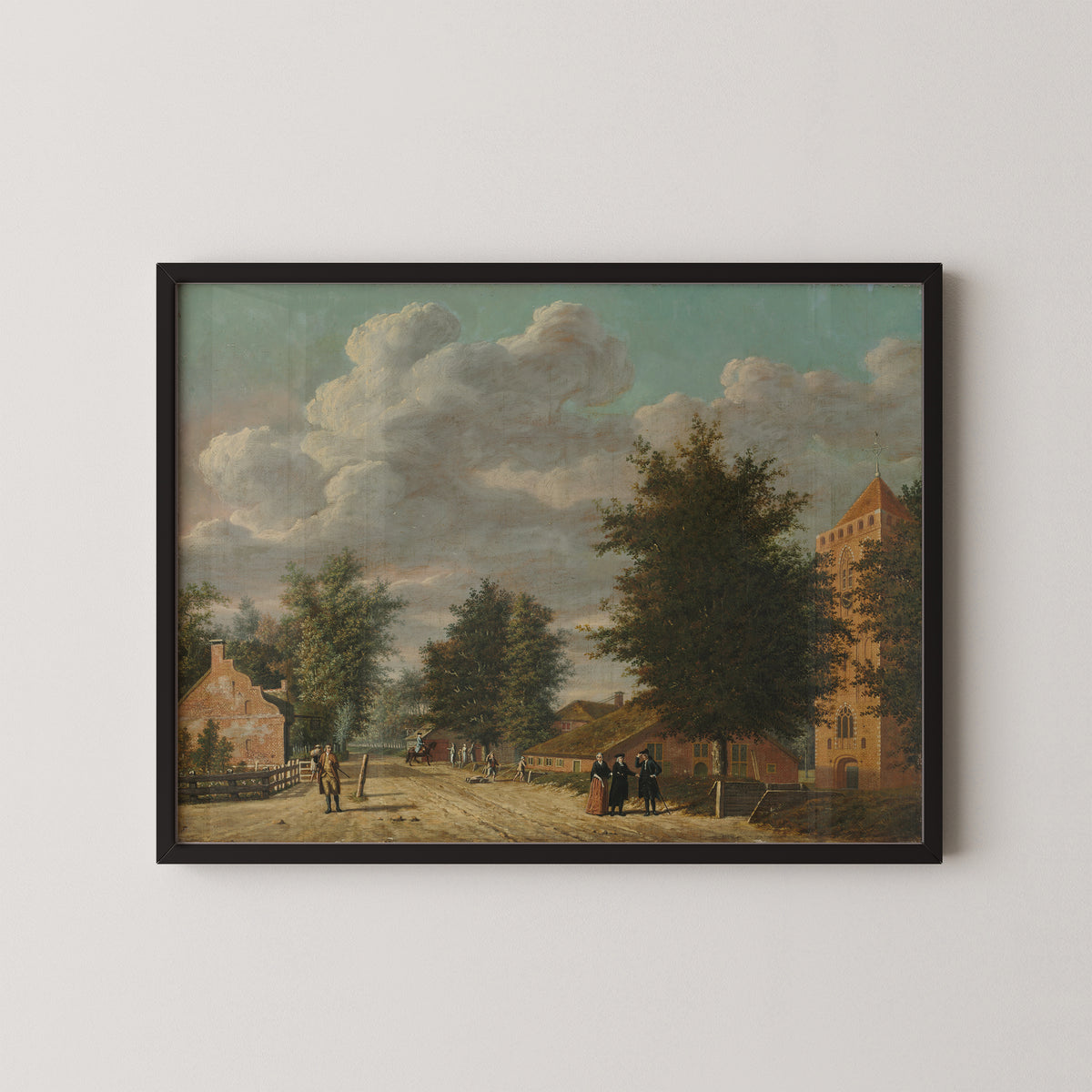 View of the Village of Eemnes by Jordanus Hoorn, art print in a black frame