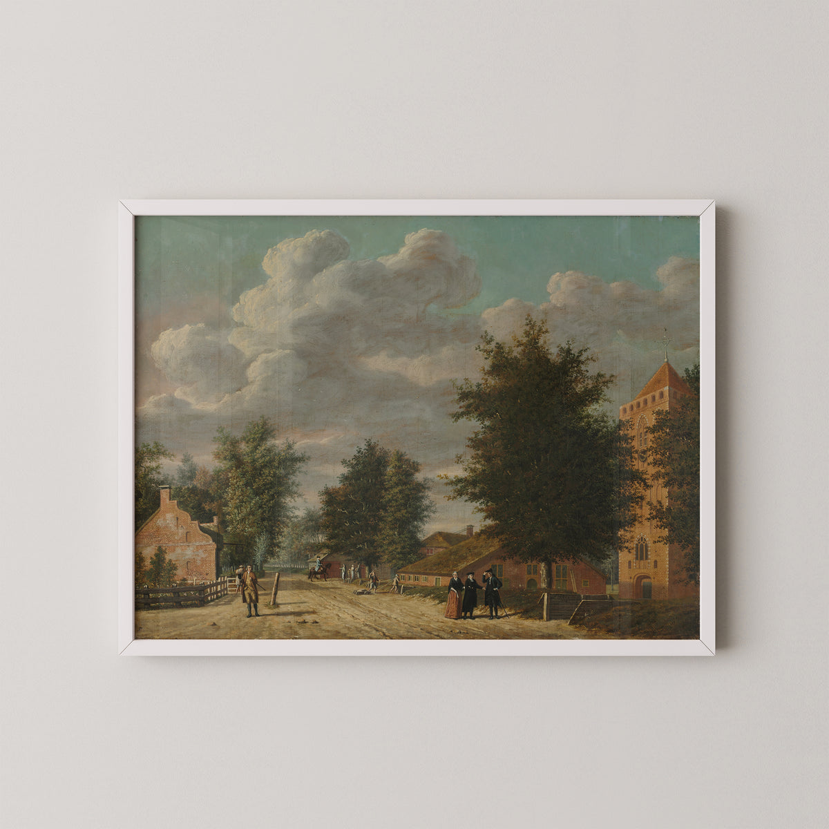 View of the Village of Eemnes by Jordanus Hoorn, art print in a white frame
