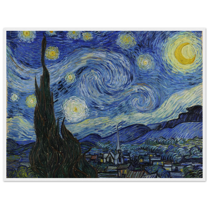 Bedroom wall decor featuring The Starry Night by Van Gogh, adding artistic serenity and color to modern or classic interiors.