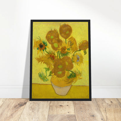 Wall art print of Van Gogh’s Sunflowers, capturing golden hues and thick brushwork in a timeless celebration of color and light.