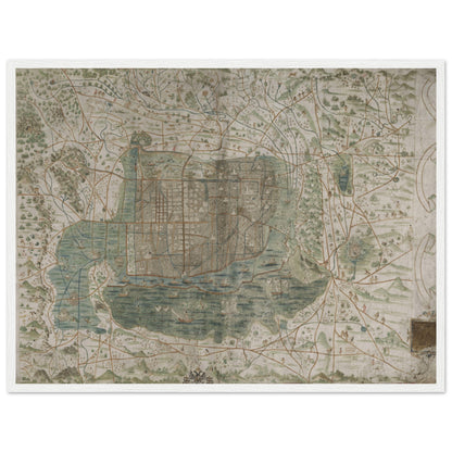 Aztec Mexico wall art print showcasing intricate vintage map details — perfect for collectors and cultural decor enthusiasts.