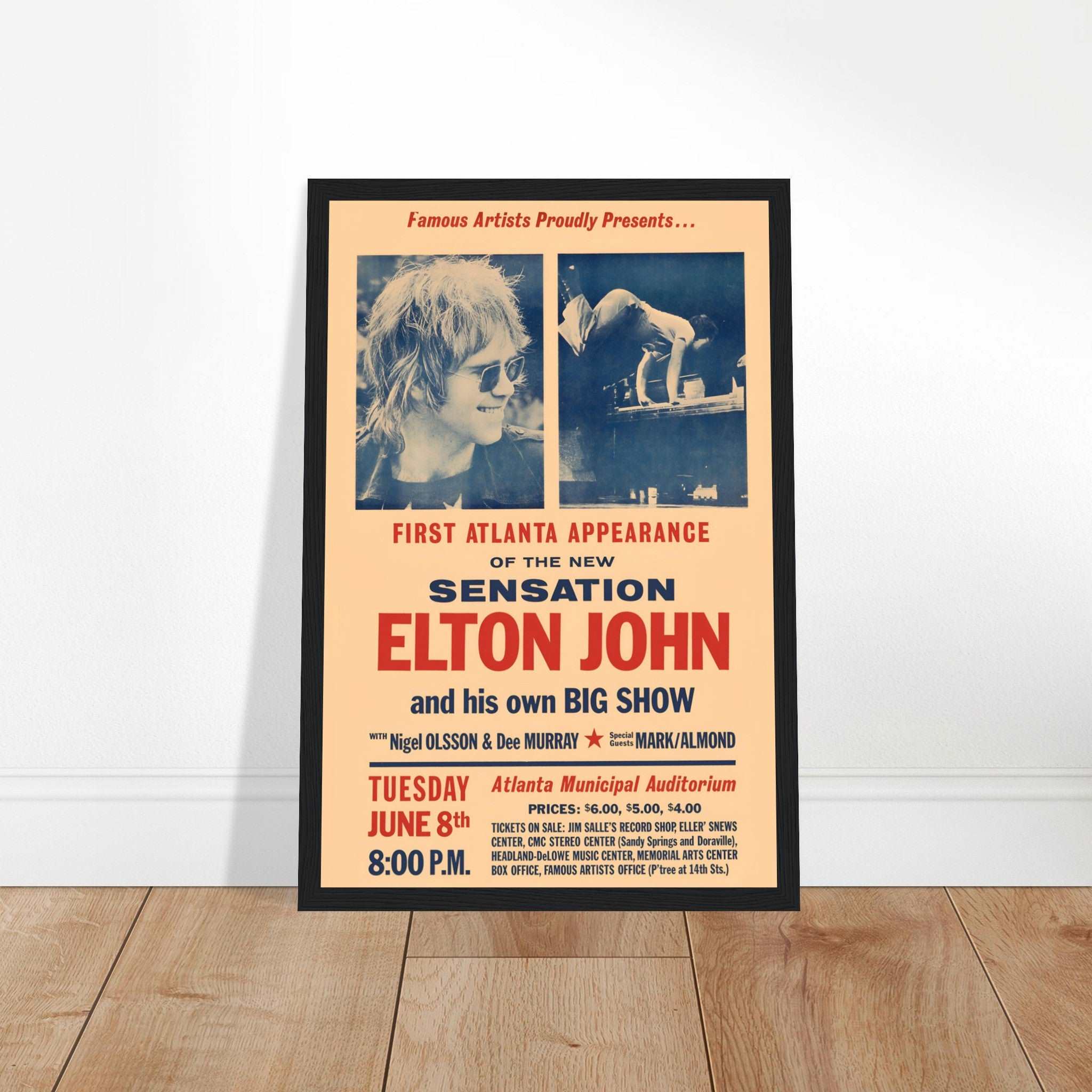 Celebrate Elton John with this vintage concert poster. A must-have for music lovers and Elton John fans. Shop now for iconic music memorabilia!