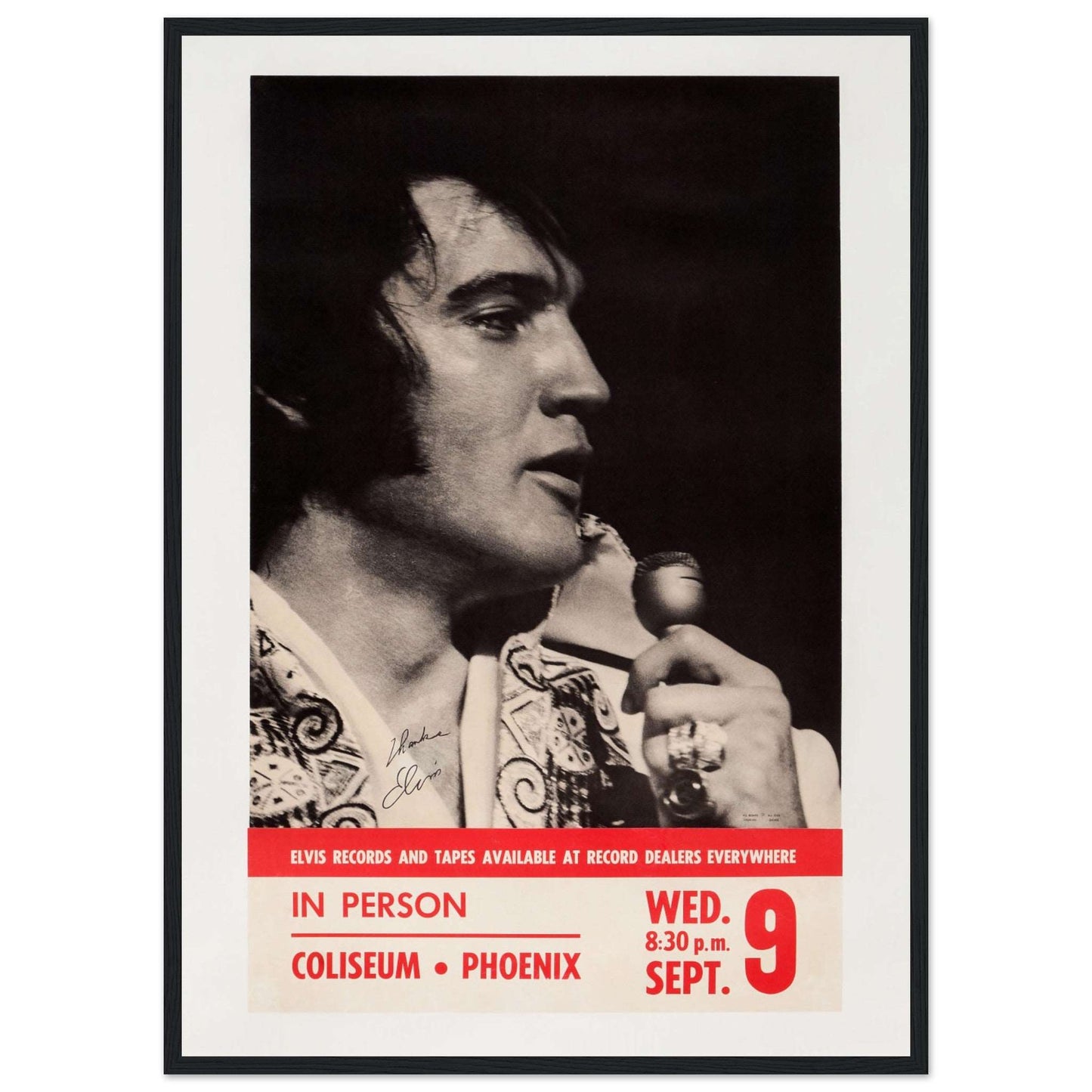 Elvis Presley 1970s live show advertisement print for Phoenix Coliseum
