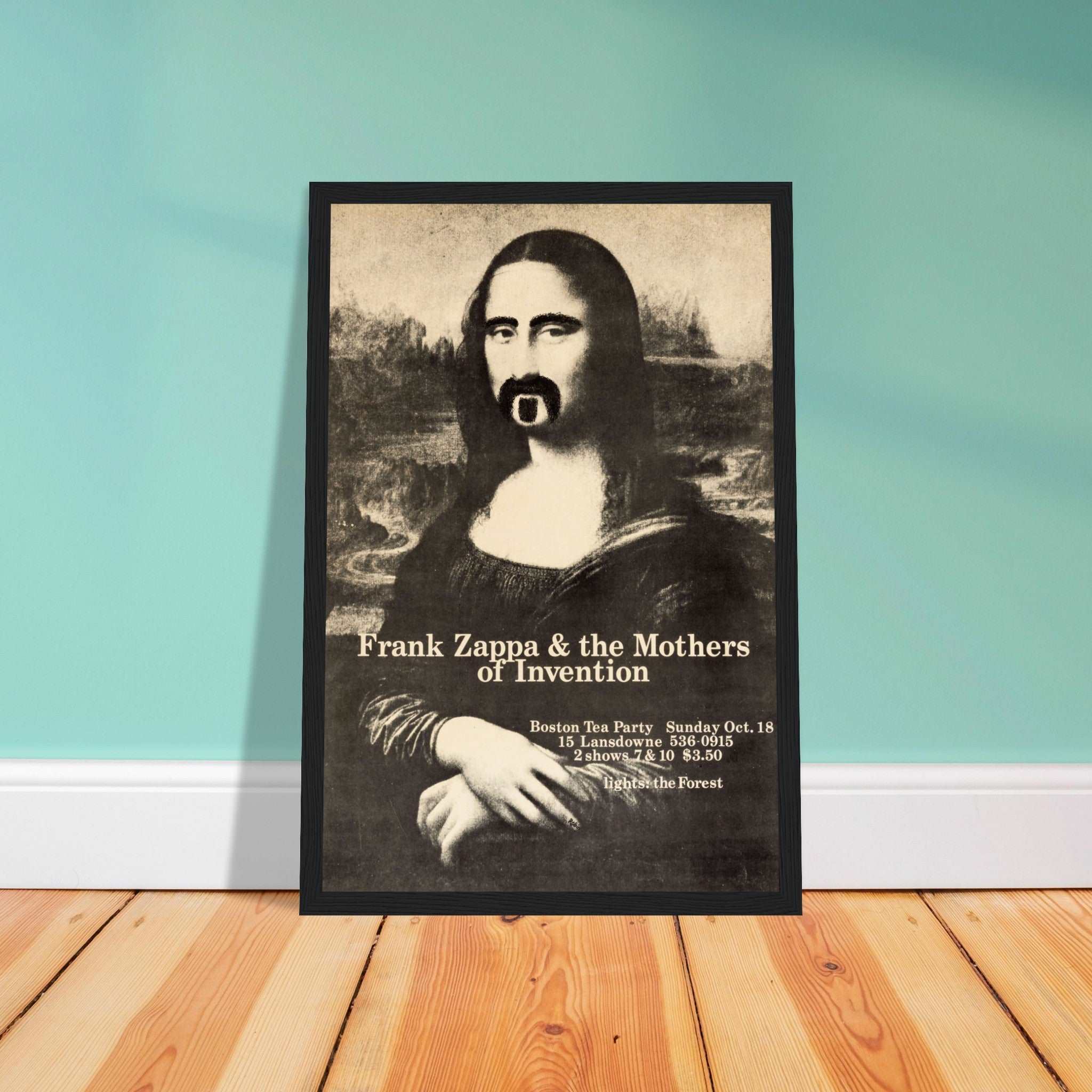 Celebrate the genius of Frank Zappa with this Mona Lisa-inspired poster, featuring his signature surreal rock aesthetics and bold artistic design. Known for his eclectic approach to music and art, this poster captures Zappa's artistic vision and pays tribute to his influence in rock, jazz, and avant-garde music. Perfect for fans of Frank Zappa, collectors of music memorabilia, and art lovers, this vintage rock poster adds a unique touch to any home, studio, or music space. Order now and bring a piece of roc