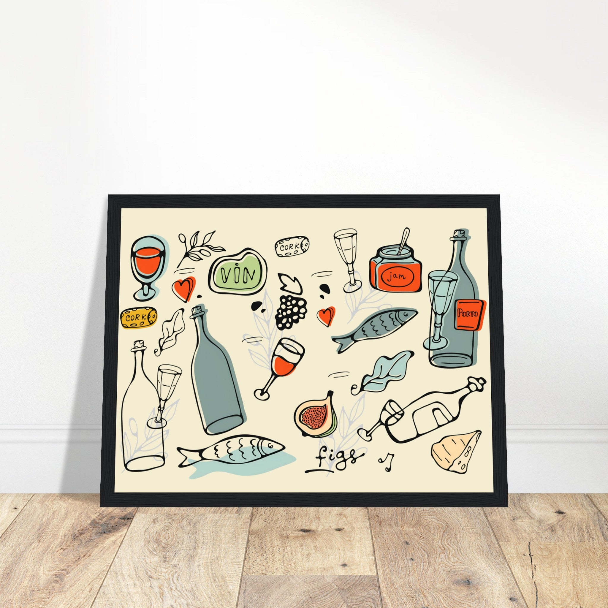 Indulge in the rich flavors of the Mediterranean with this vintage wine and cheese poster. Featuring traditional Portuguese art, this wall print beautifully captures the essence of Mediterranean dining, showcasing wine and cheese in a rustic, timeless design. Ideal for those who love culinary art, foodie decor, or want to bring a Mediterranean vibe into their kitchen or dining room. Whether you're decorating your home, restaurant, or bar, this piece is a perfect way to celebrate Mediterranean culture and ad