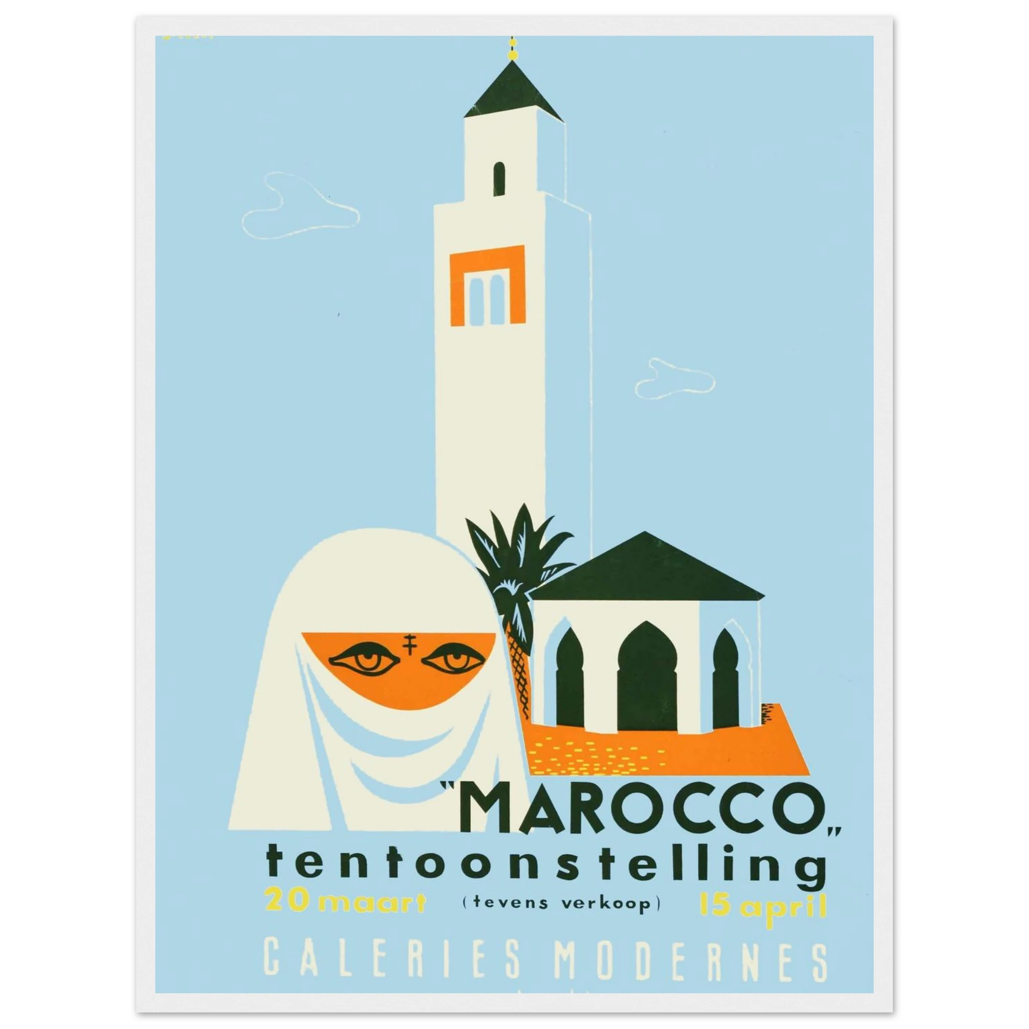 Vintage Morocco Travel Poster – framed poster mockup
