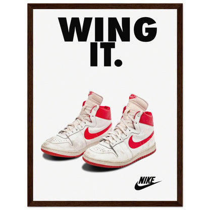 Vintage Nike sneaker wall art featuring Air Jordan 1 design in bold retro colors — perfect for sneaker fans and decor lovers.