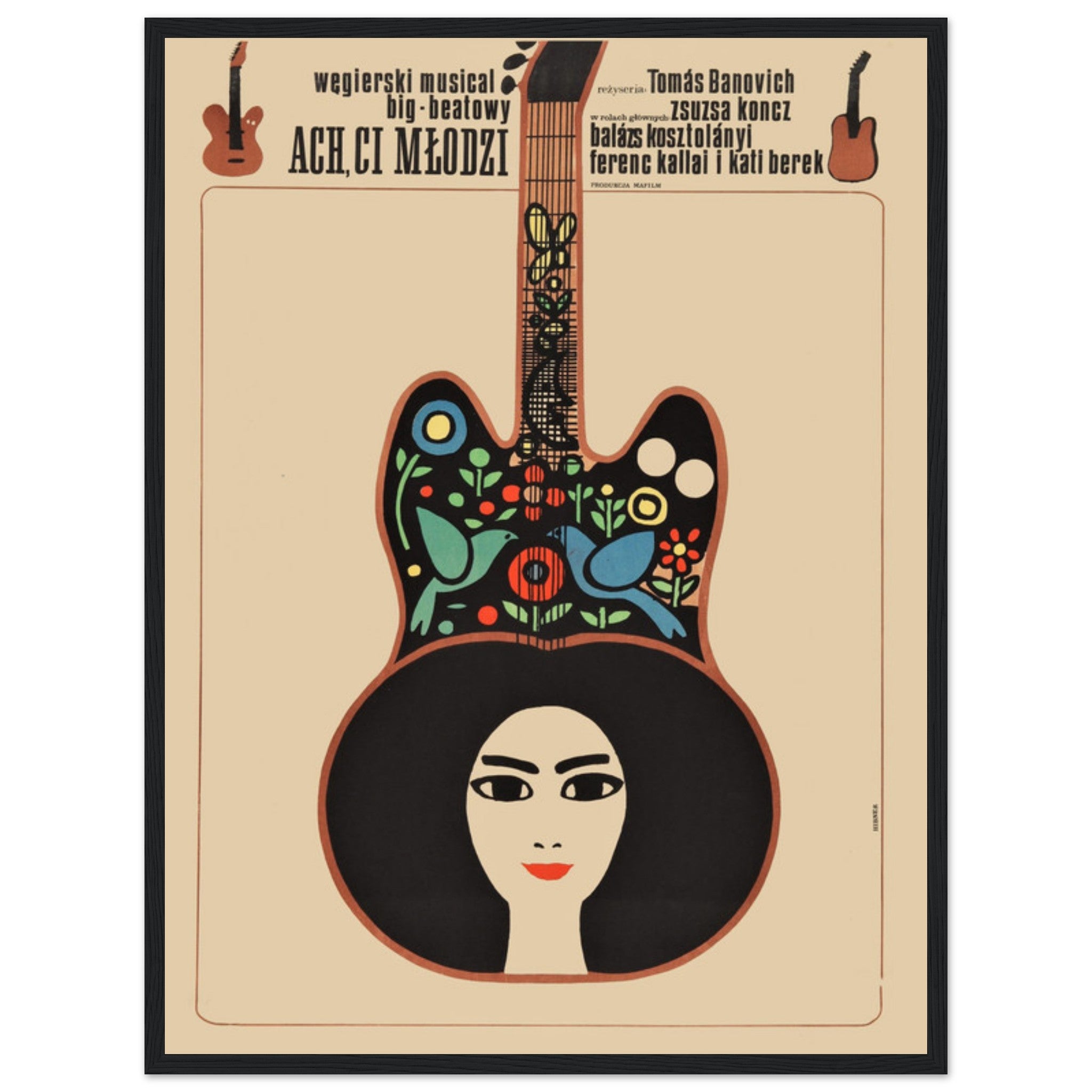 Vintage-style art print celebrating Polish folk festivals, music heritage, and traditional decorative design.