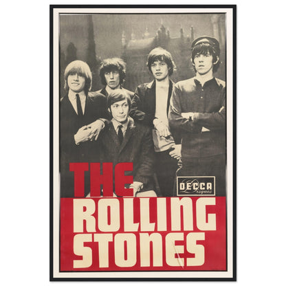 Retro Rolling Stones Decca Records promotional poster — iconic British Invasion rock art print for collectors and music fans