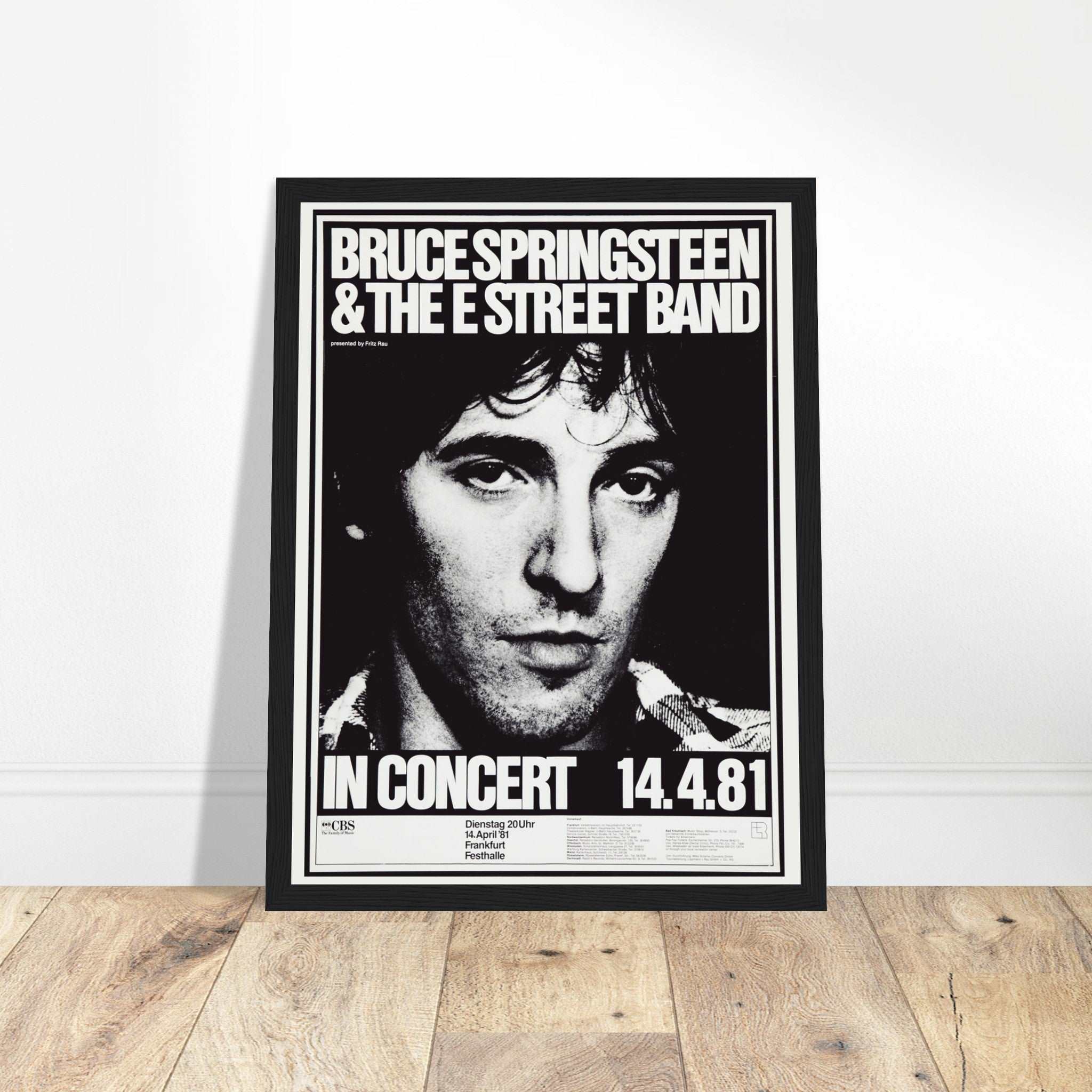 Rare Bruce Springsteen 1981 Frankfurt concert poster, celebrating The Boss’s legendary German tour stop. Perfect for classic rock collectors! Shop now.