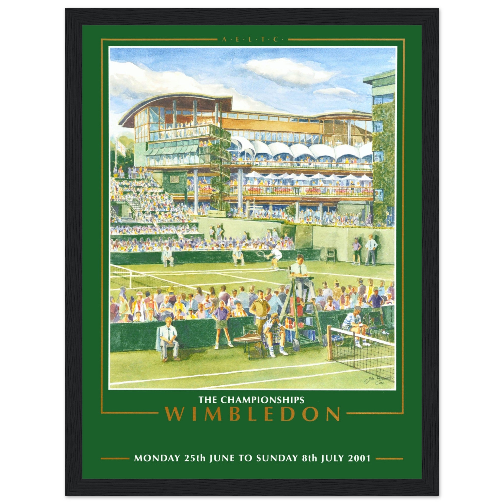 Celebrate the legacy of Wimbledon with this vintage poster, showcasing the elegance and history of classic tennis matches at the All England Club. A perfect piece for tennis fans, sports memorabilia collectors, and lovers of retro sports art. Whether displayed in your office, living room, or sports room, this Wimbledon wall art adds a touch of tennis tradition and prestige to any space. Order now and bring a piece of sporting history into your home!