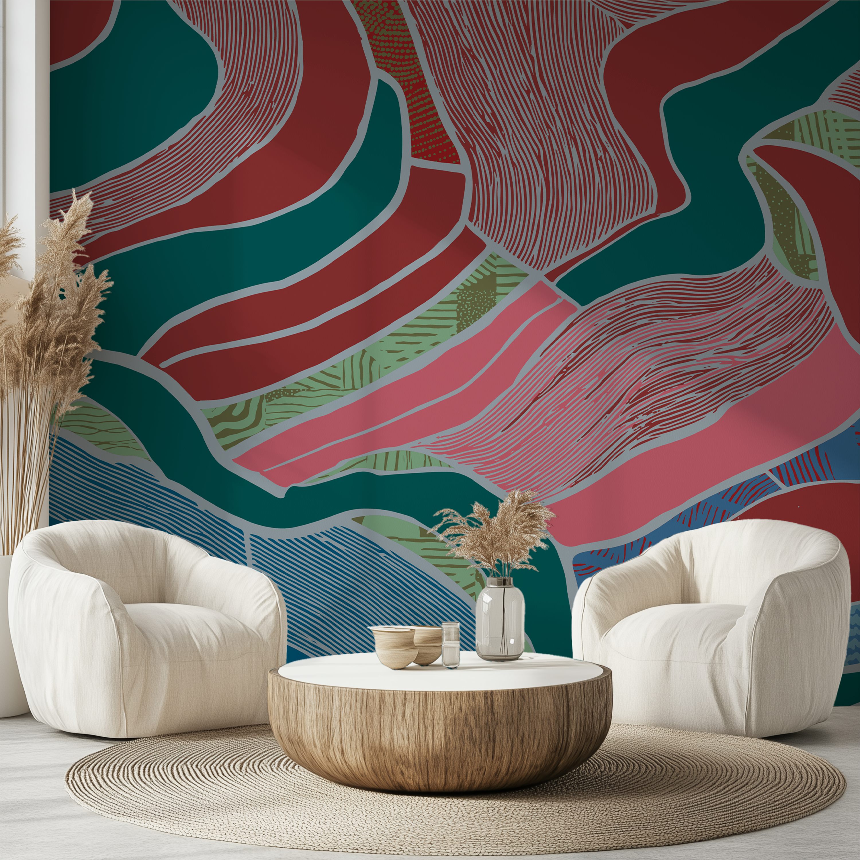 Abstract Botanical Flow Wallpaper