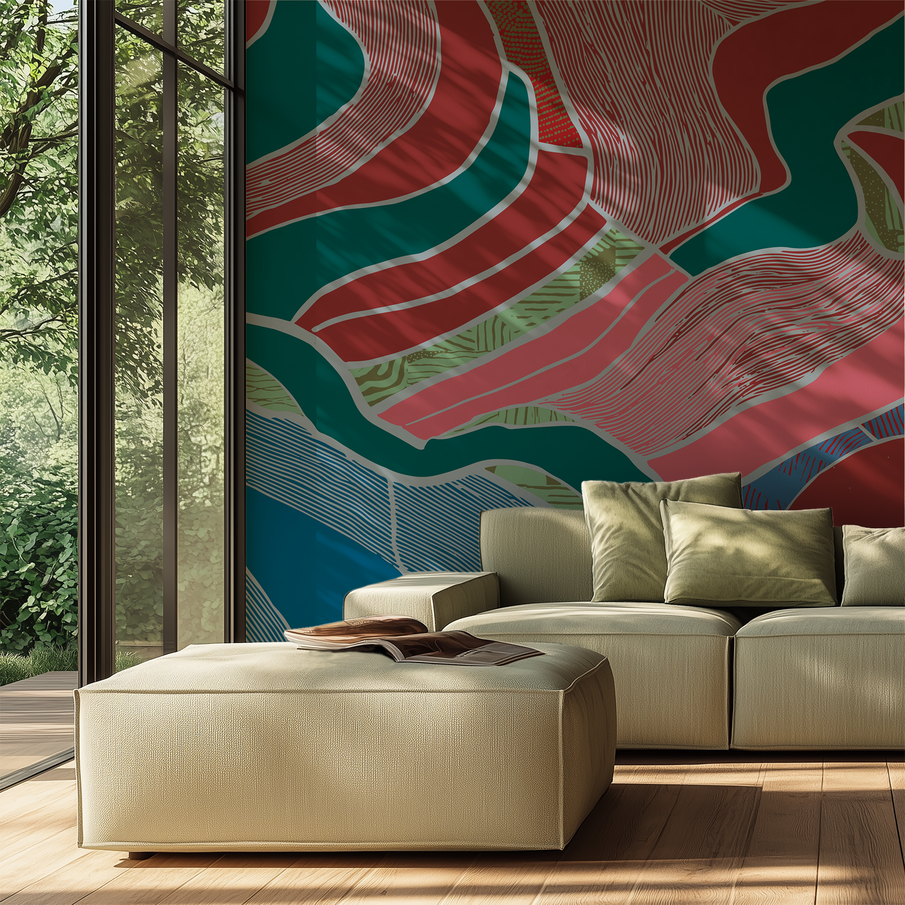 Abstract Botanical Flow Wallpaper