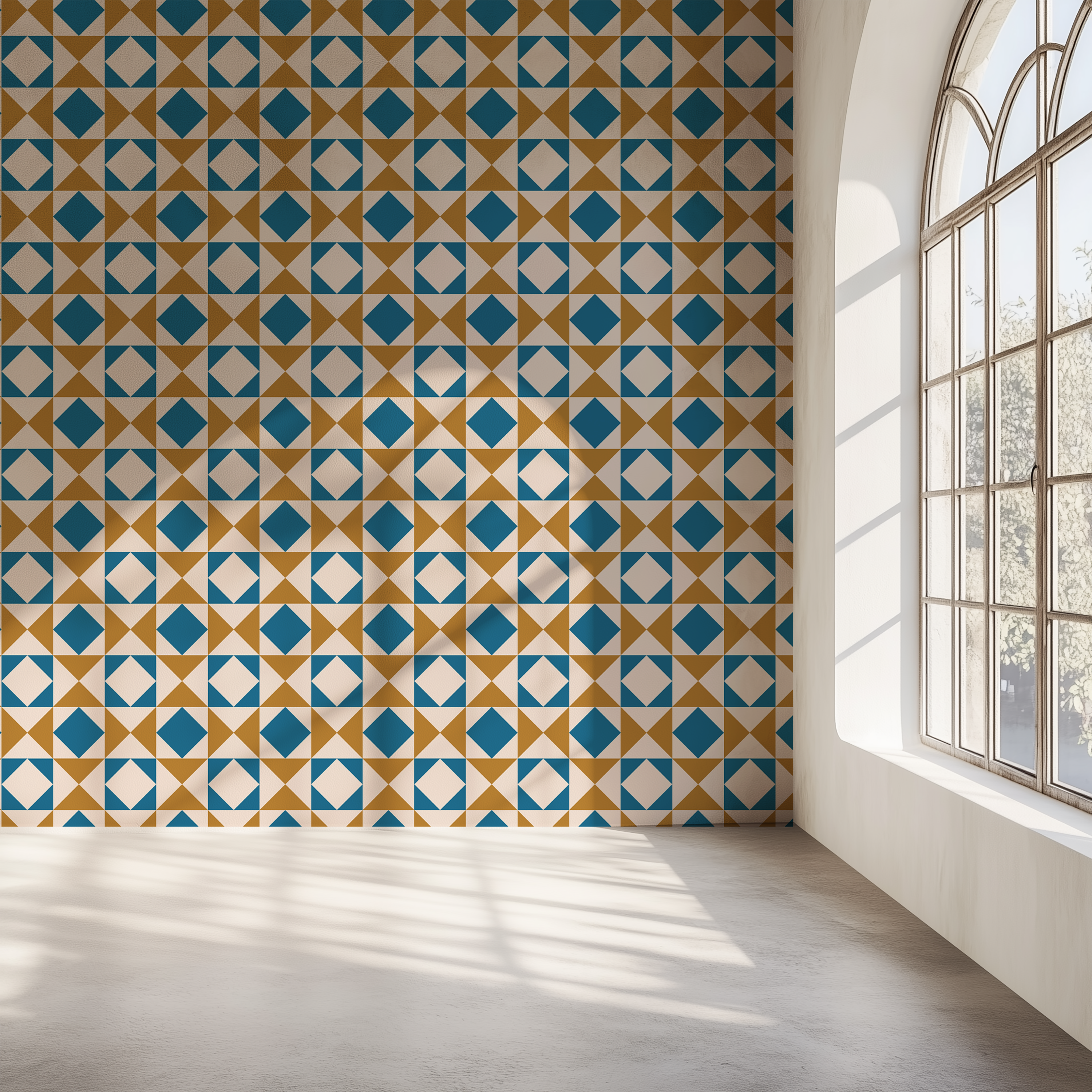 Azulejo Diamond Geometric Wallpaper