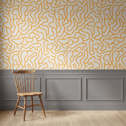 Sola Flow – Mustard Retro Abstract Wallpaper
