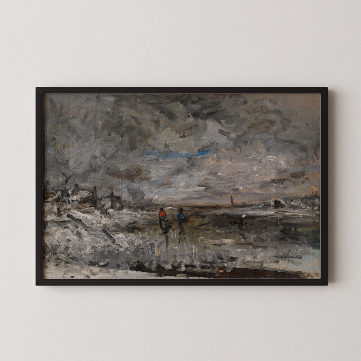 Winter Landscape by Fanny Churberg, art print in a black frame