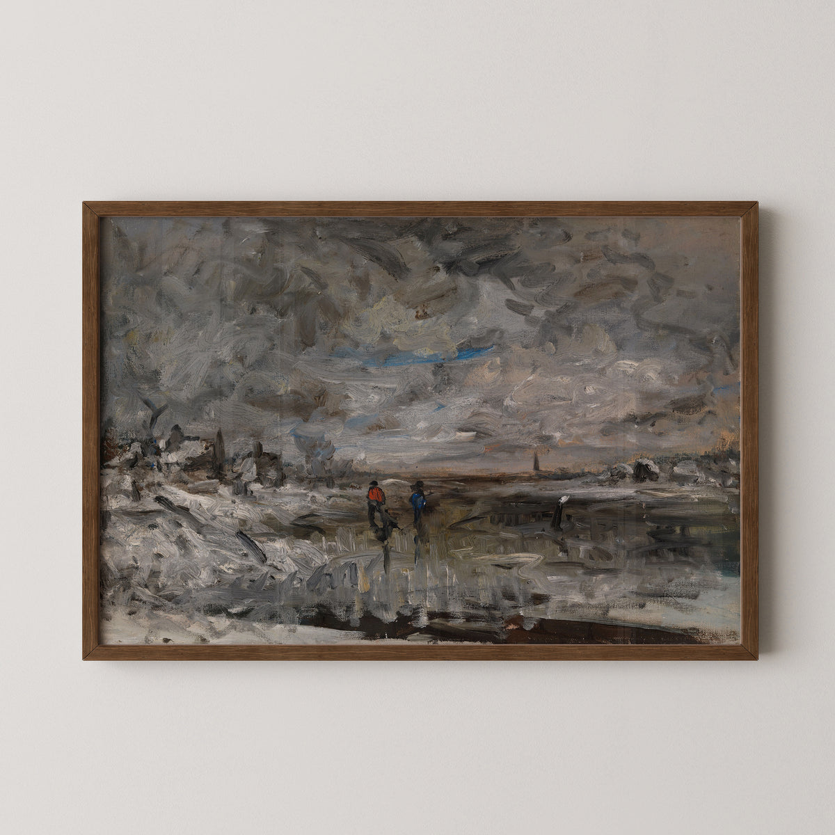 Winter Landscape by Fanny Churberg, art print in a dark wood frame