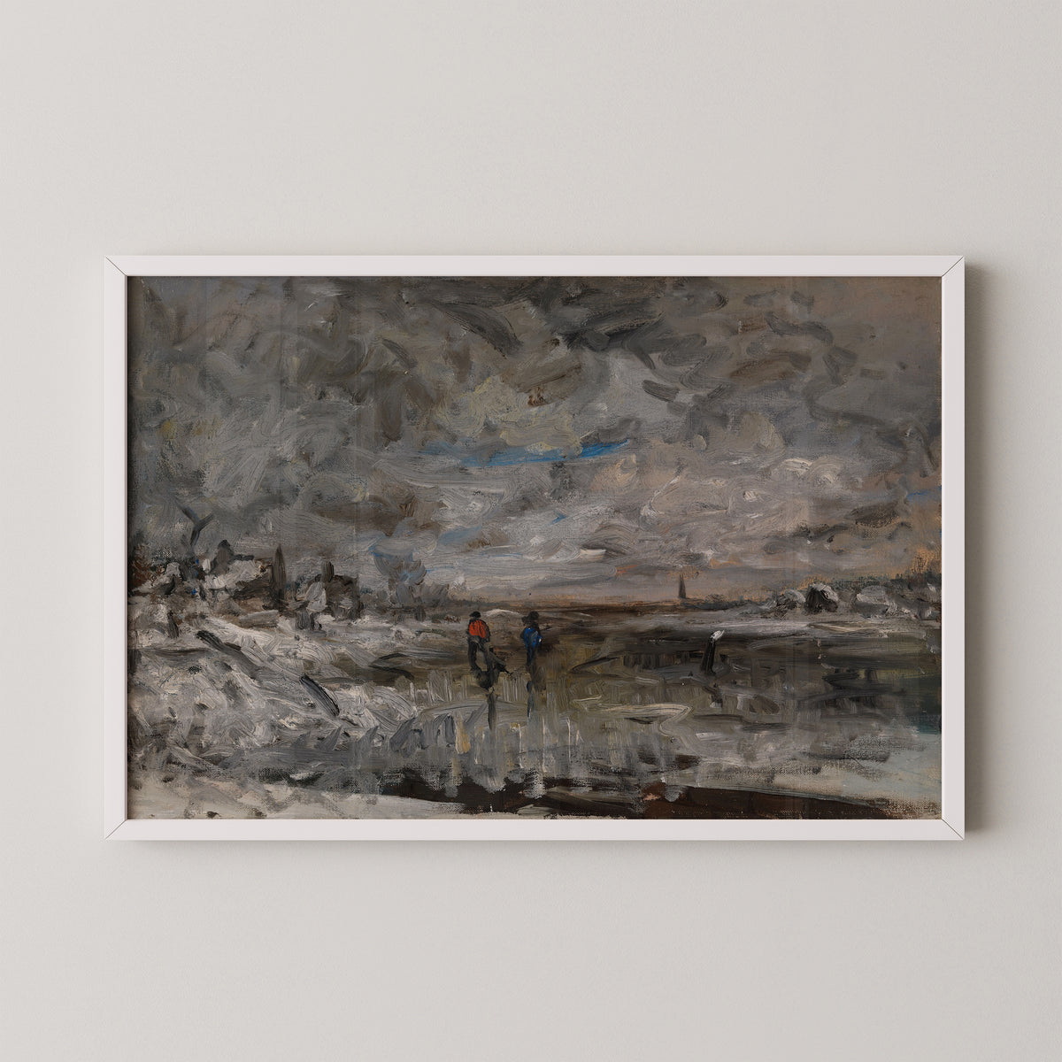 Winter Landscape by Fanny Churberg, art print in a white frame