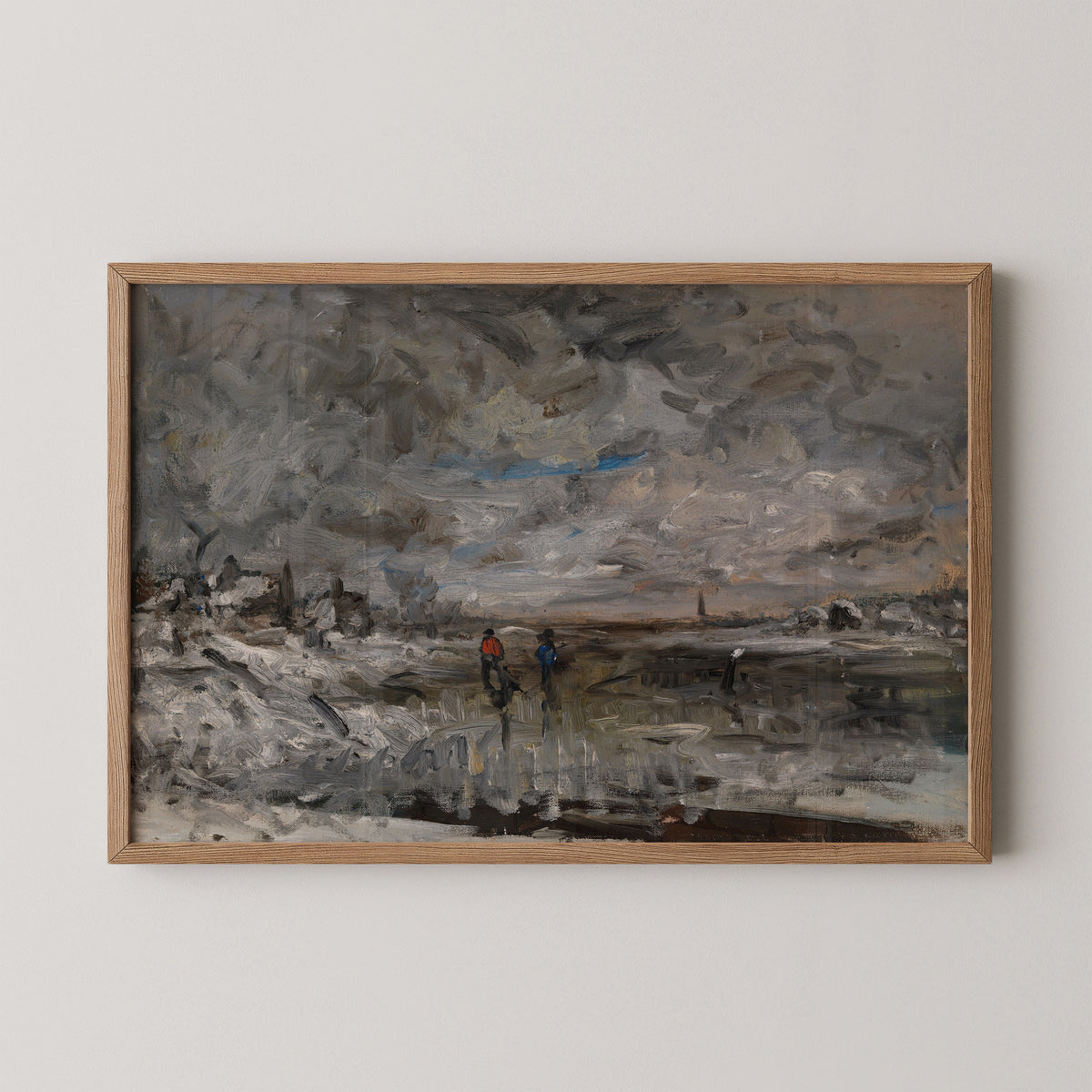 Winter Landscape by Fanny Churberg, art print in a natural wood frame