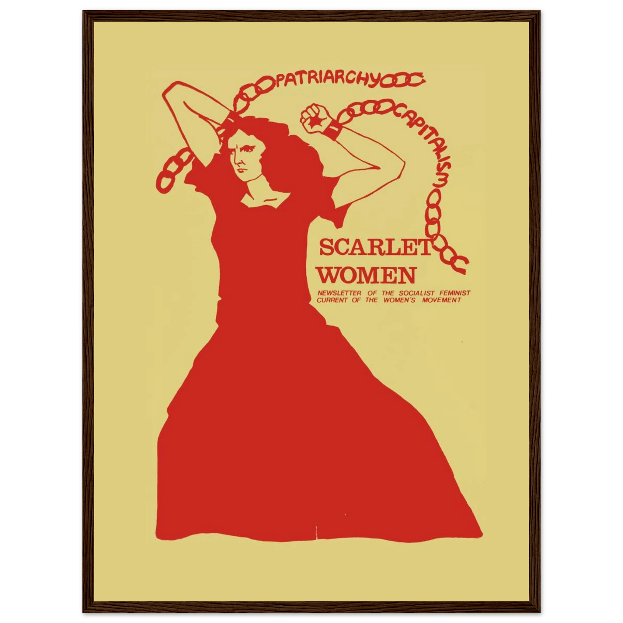 Revolutionary art poster depicting women workers and socialist ideals, perfect for activist spaces, classrooms, and community walls.