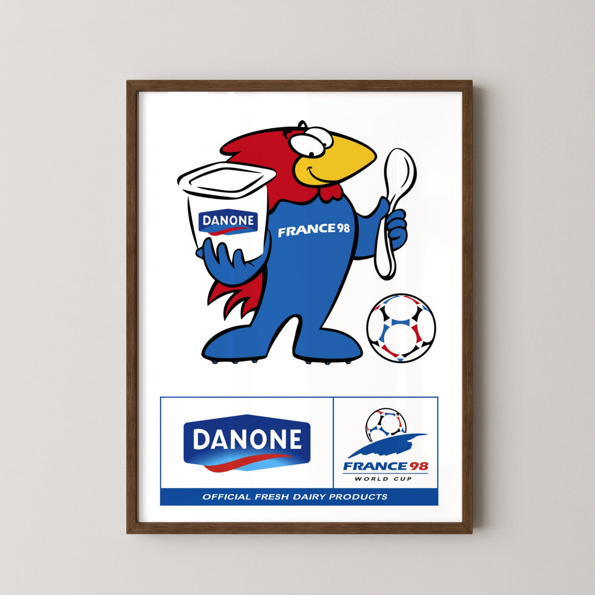 world cup 1998 poster – darkwood frame mockup