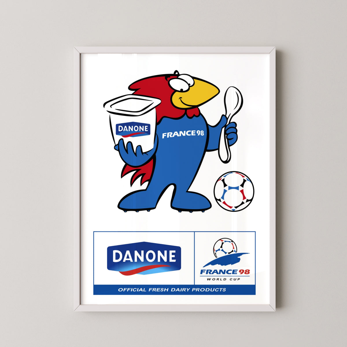 world cup 1998 poster – white frame mockup
